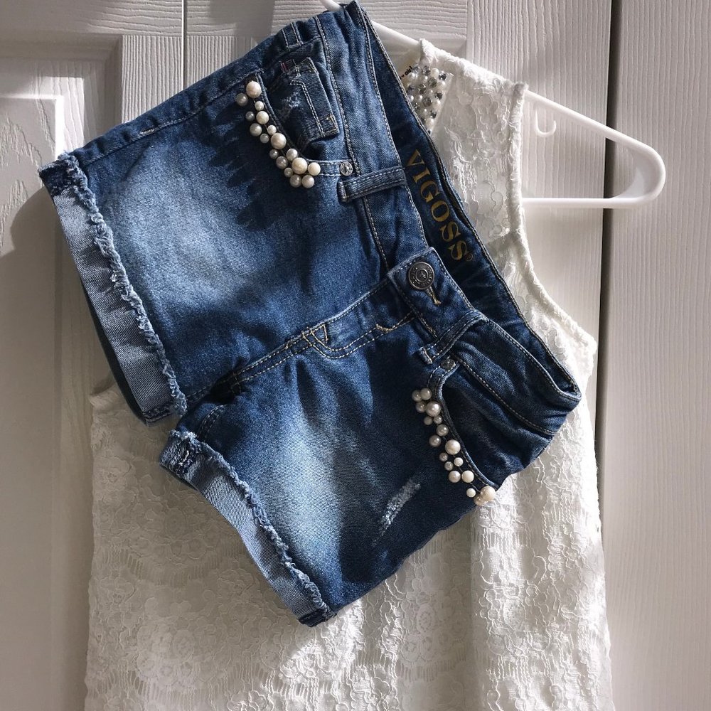 Vigoss Blue Denim Shorts Girls Size 10
